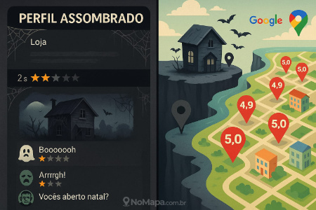 Ilustração de um Perfil Assombrado no Google